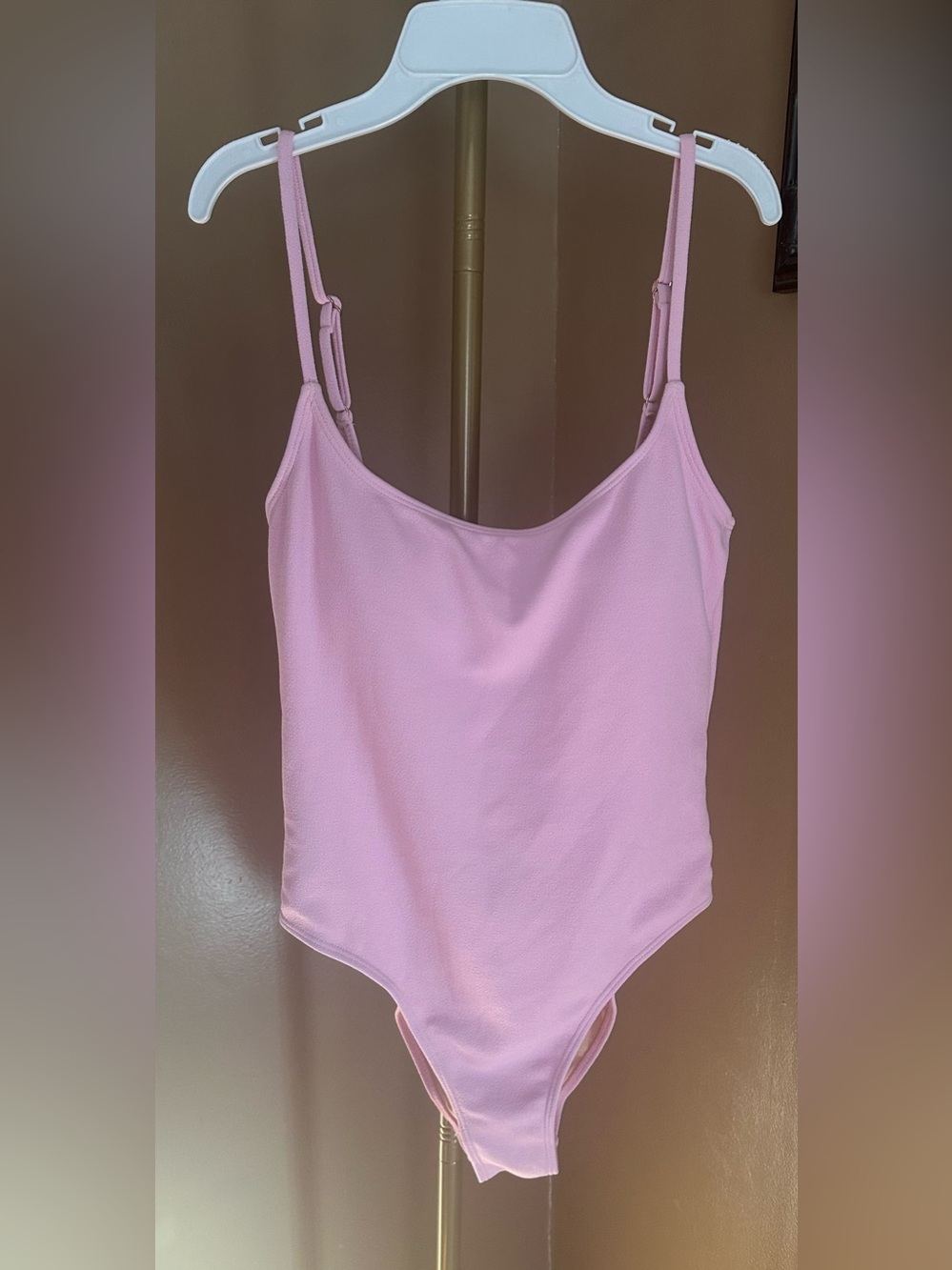 Cotton On Body Pink Adjustable-Strap One-Piece Swimsuit